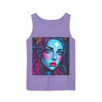 Unisex Garment-Dyed, Tank Top, Gemini, Pop Art, 100% US cotton