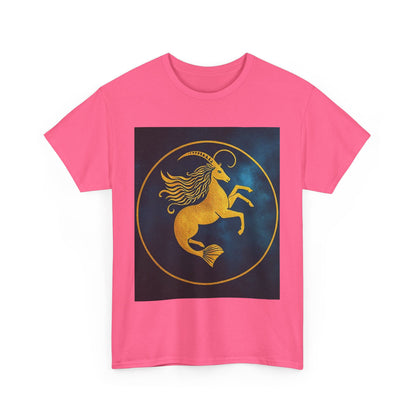 Unisex Heavy Cotton T-Shirt, Capricorn Animal v3, Symbol, Zodiac Design