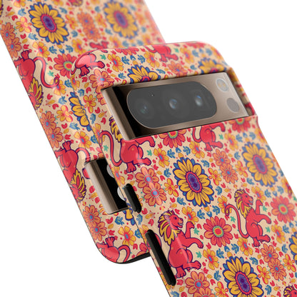 Tough Cases, Leo, Zodiac v1, Flower Pattern