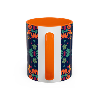 Accent Coffee Mug, Pisces, Zodiac. Flower Pattern, (11, 15oz)