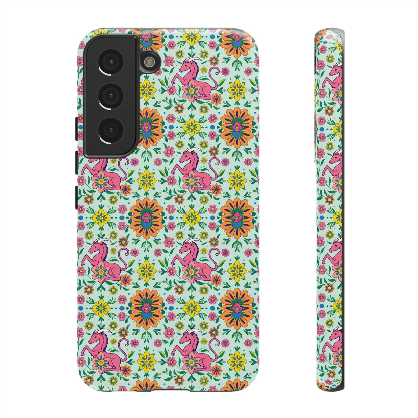 Tough Cases, Aquarius, Zodiac, Flower Pattern