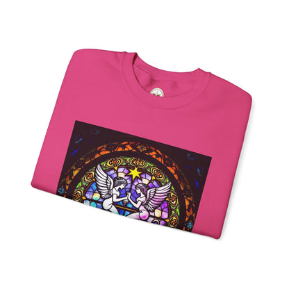 Unisex Heavy Blend™ Crewneck Sweatshirt, Glass 1, Gemini Zodiac Design