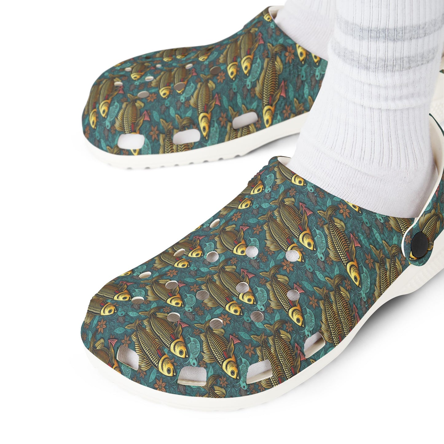 EVA Foam Rubber Shoes, (AOP), Pisces, Zodiac v1, Pattern