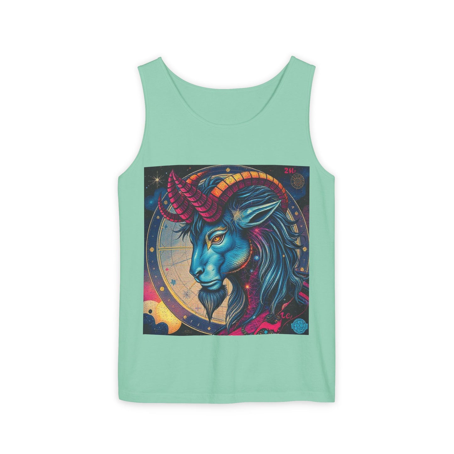 Unisex Garment-Dyed, Tank Top, Capricorn, Pop Art, 100% US cotton