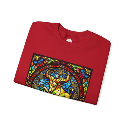 Unisex Heavy Blend™ Crewneck Sweatshirt, Glass, Taurus Zodiac Design