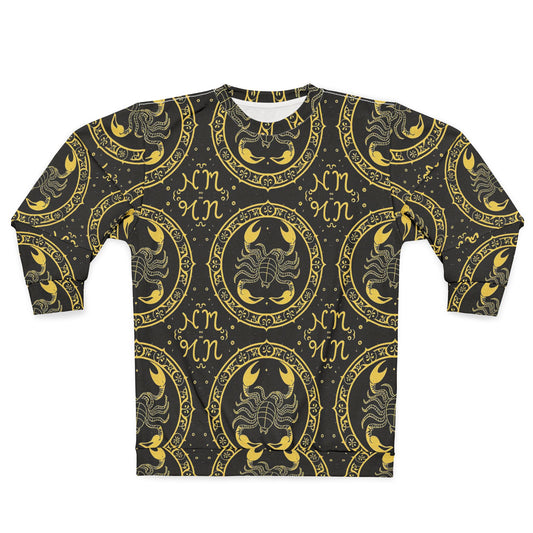 Unisex Sweatshirt, Zodiac Design, Pattern v1, Scorpio, AOP