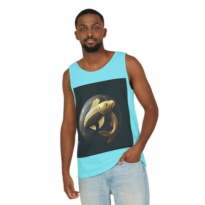 Unisex Garment-Dyed, Tank Top, Pisces Design, Space Animal v1, 100% US cotton