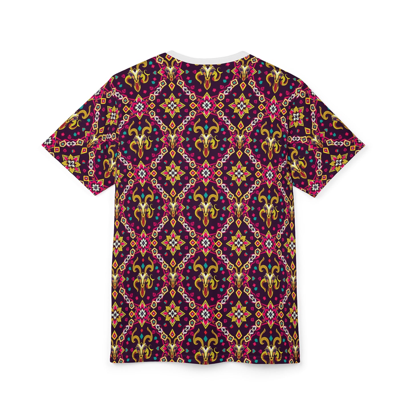 Unisex Cut & Sew T-Shirt, (AOP), Capricorn, Zodiac v4, Jewels Pattern