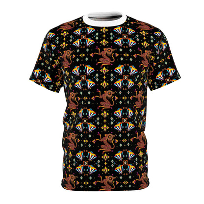 Unisex Cut & Sew T-Shirt, (AOP), Virgo, Zodiac v1, Jewels Pattern