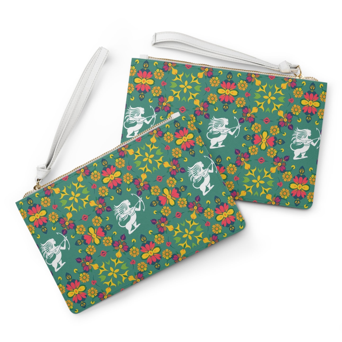 Clutch Bag, Sagittarius, Zodiac v4, Flower Pattern