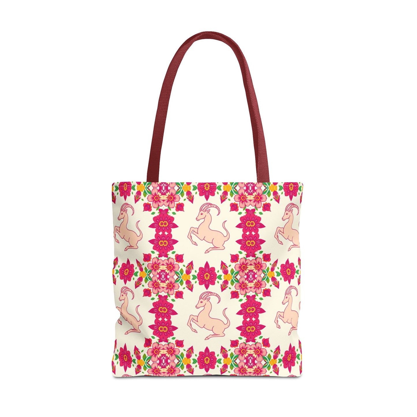 Tote Bag (AOP), Capricorn, Zodiac, Flower Pattern
