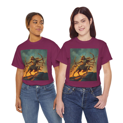 Unisex Heavy Cotton T-Shirt, Arrow Centaur, Sagittarius Zodiac Design