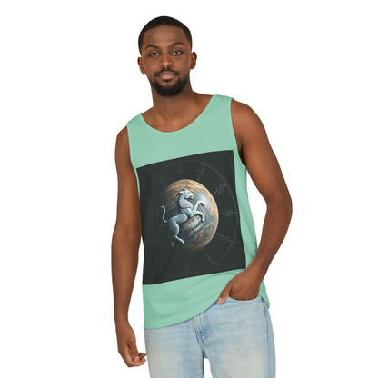 Unisex Garment-Dyed, Tank Top, Aquarius Design, Planet Animal, 100% Ringspun US cotton