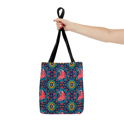 Tote Bag (AOP), Capricorn, Zodiac v1, Flower Pattern