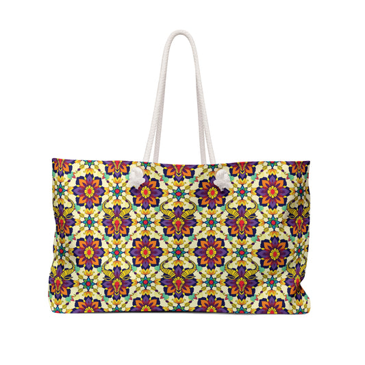 Weekender Bag, Taurus, Zodiac v1, Flower Pattern
