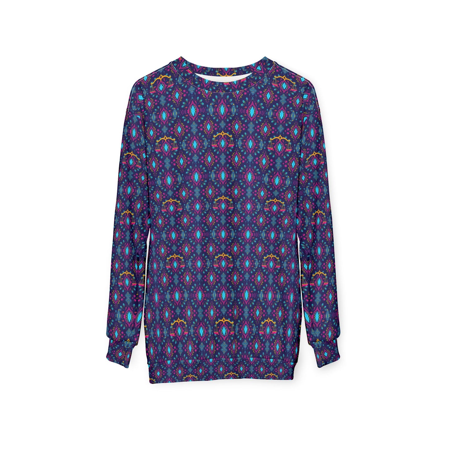Unisex Sweatshirt (AOP), Libra, Zodiac v2, Jewel Pattern