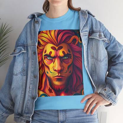 Unisex Heavy Cotton T-Shirt, Leo, Zodiac v2, Sexy Art
