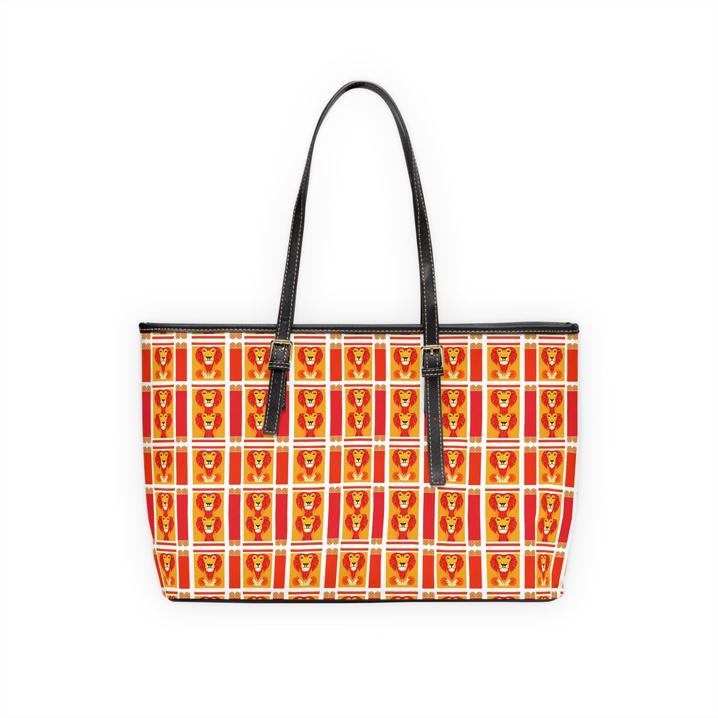 Leather Shoulder Bag, Leo, Zodiac v1, Shapes Pattern