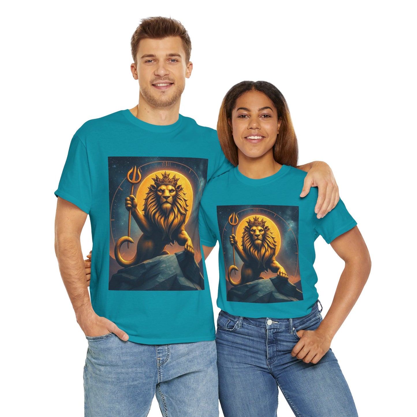 Unisex Heavy Cotton T-Shirt, King of Lion v3, Leo Zodiac Design
