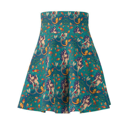 Women's Skater Skirt, (AOP), Pisces, Zodiac v1, Sexy Pattern