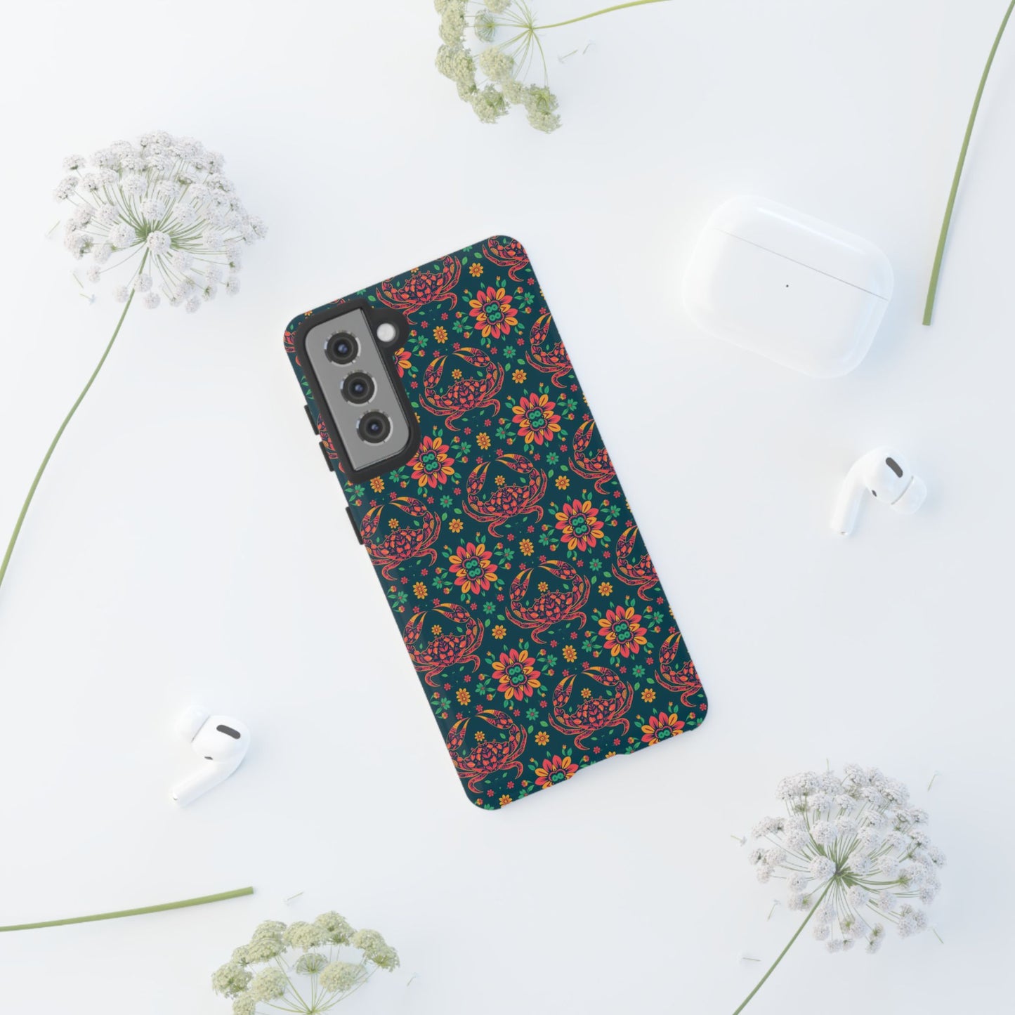 Tough Cases, Cancer, Zodiac v4, Flower Pattern