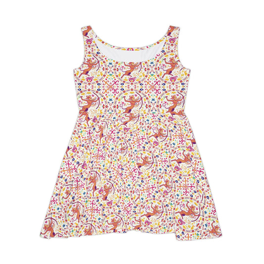 Women's Skater Dress, AOP, Zodiac v1, Sagittarius, Pattern