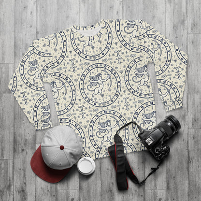 Unisex Sweatshirt, Zodiac Design, Pattern v1, Sagittarius, AOP