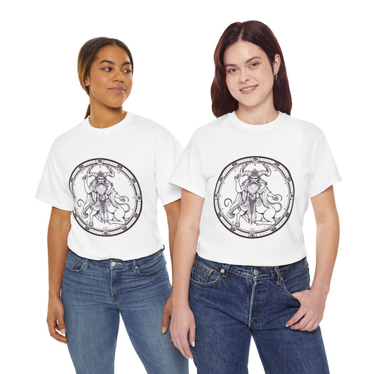 Unisex Heavy Cotton T-Shirt, Bull Centaur, Taurus Zodiac Design
