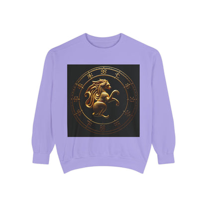 Garment-Dyed Sweatshirt, Unisex, Space Animal Design v1, Virgo