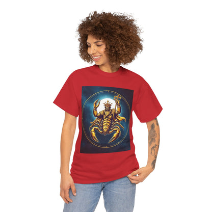 Unisex Heavy Cotton T-Shirt, Moon, Scorpio Zodiac Design