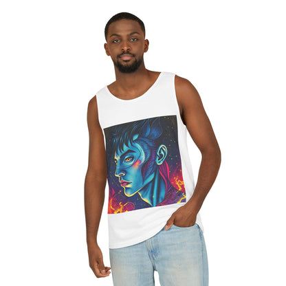 Unisex Garment-Dyed, Tank Top, Pisces Design, Pop Art v1, 100% US cotton