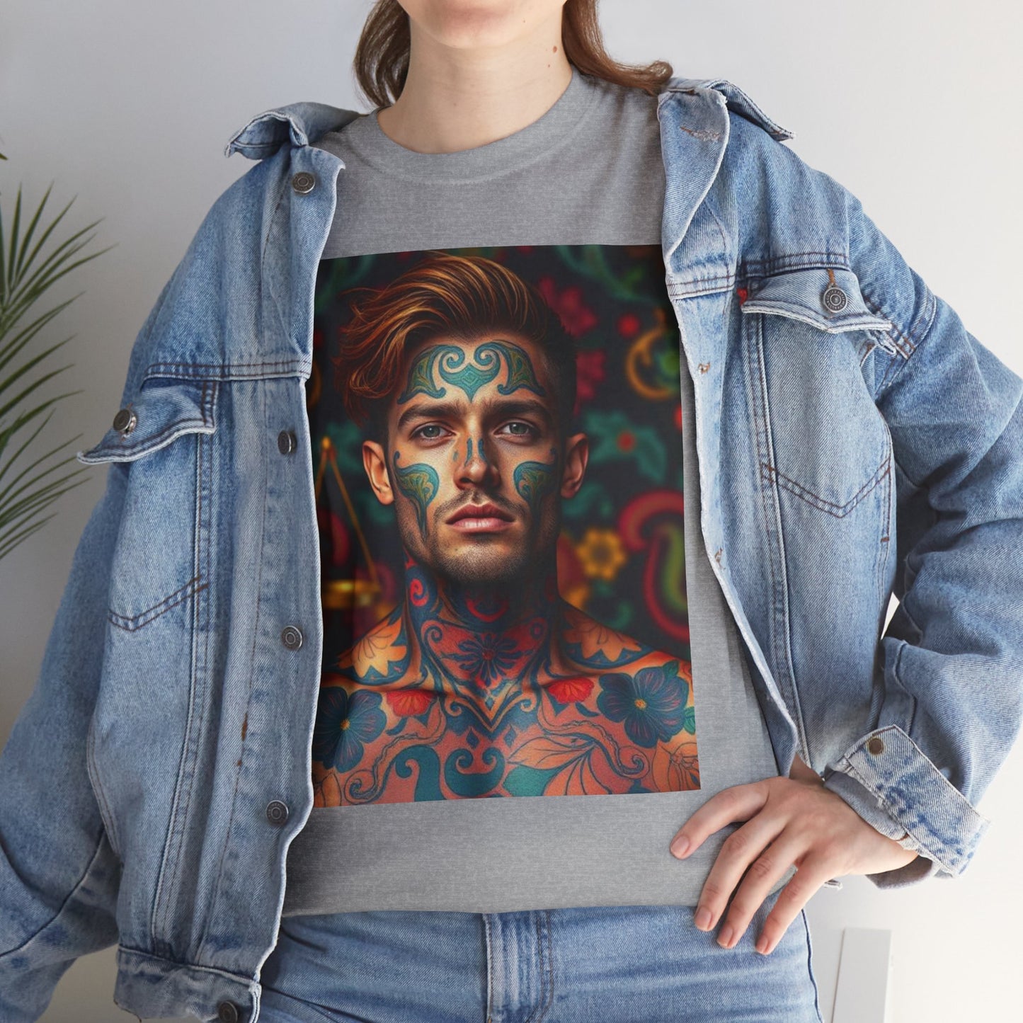 Unisex Heavy Cotton T-Shirt, Libra, Zodiac, Sexy Art