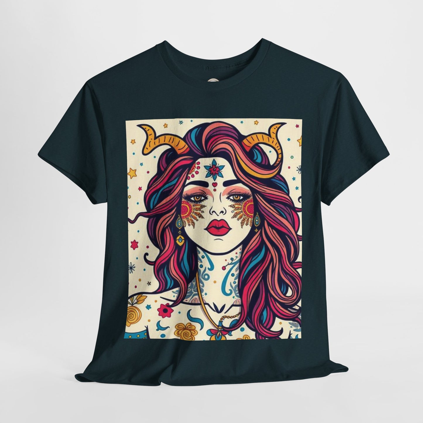 Unisex Heavy Cotton T-Shirt, Virgo, Zodiac v3, Sexy Art