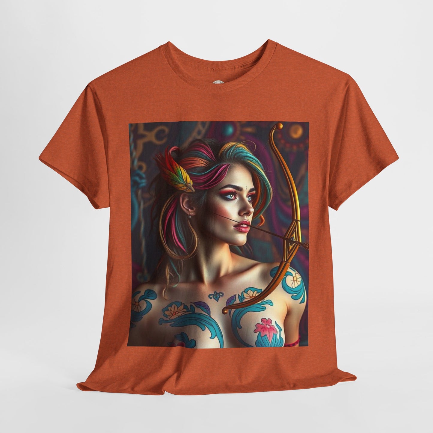 Unisex Heavy Cotton T-Shirt, Sagittarius, Zodiac v1, Sexy Art