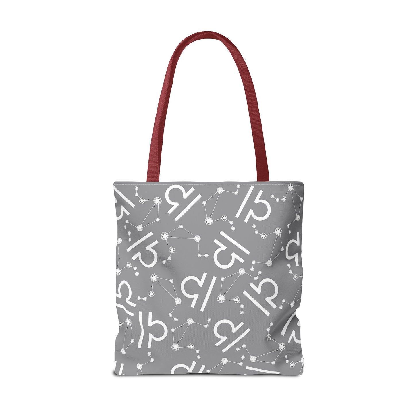 Tote Bag, Libra Zodiac Sign, AOP, (Grey, White)