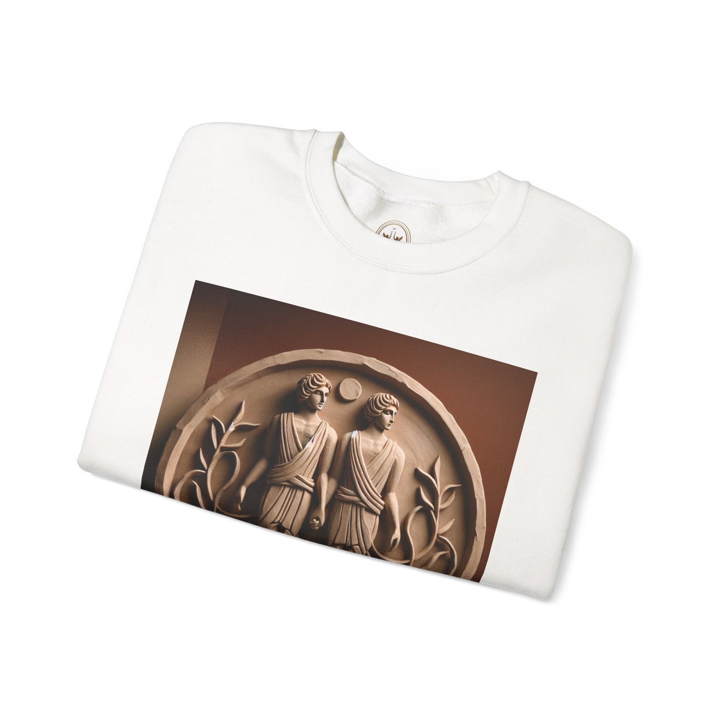 Unisex Heavy Blend™ Crewneck Sweatshirt, Stone Twins, Gemini Zodiac Design