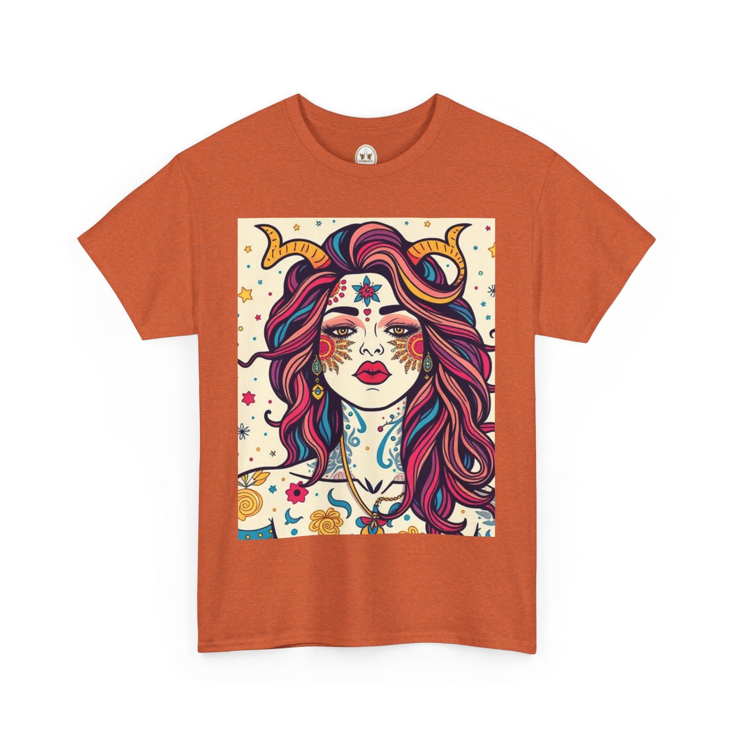Unisex Heavy Cotton T-Shirt, Virgo, Zodiac v3, Sexy Art