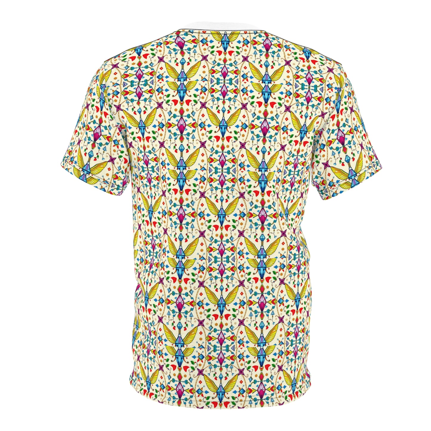 Unisex Cut & Sew T-Shirt, (AOP), Sagittarius, Zodiac v4, Jewels Pattern