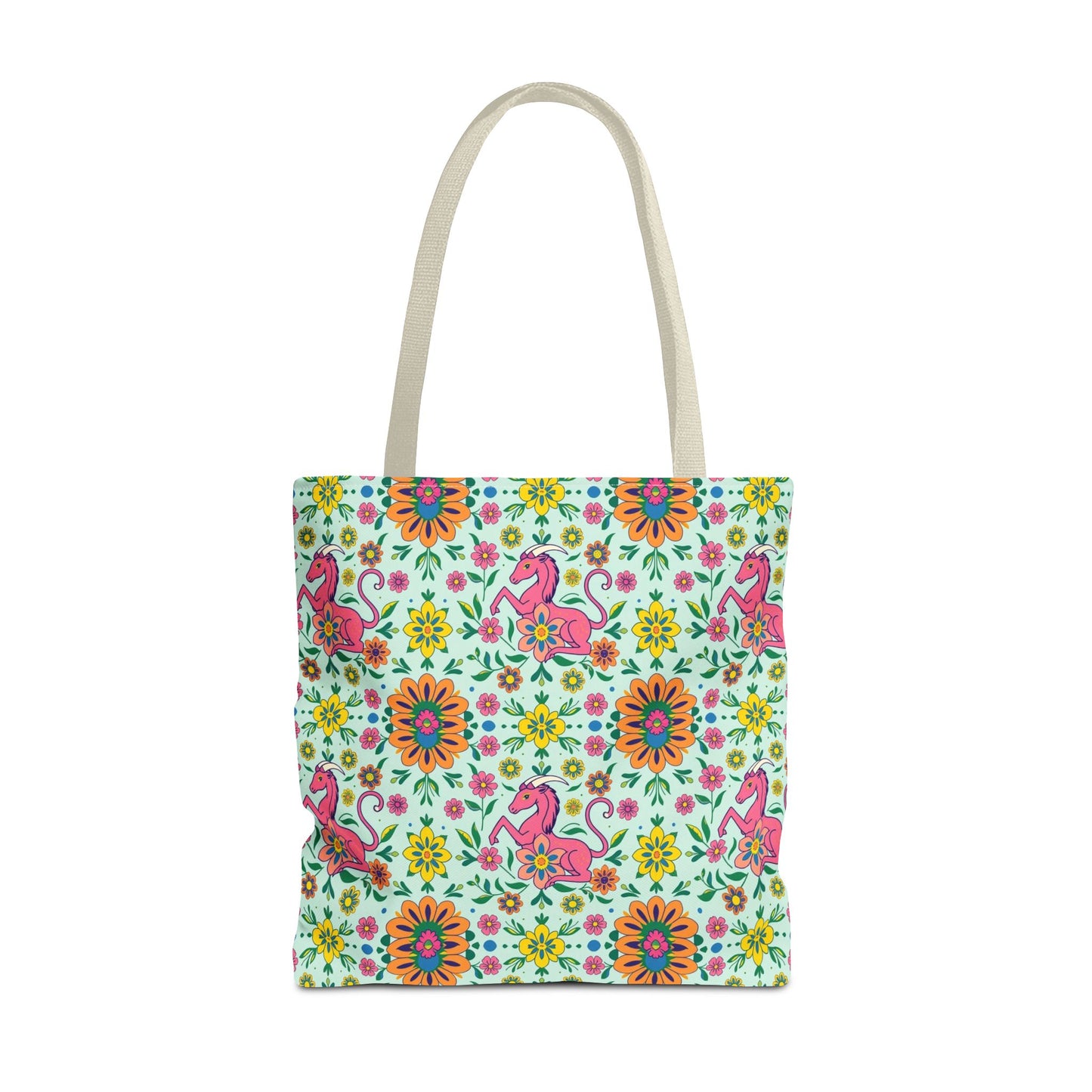 Tote Bag (AOP), Aquarius, Zodiac, Flower Pattern