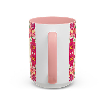 Accent Coffee Mug, Capricorn, Zodiac v2, Flower Pattern, (11, 15oz)