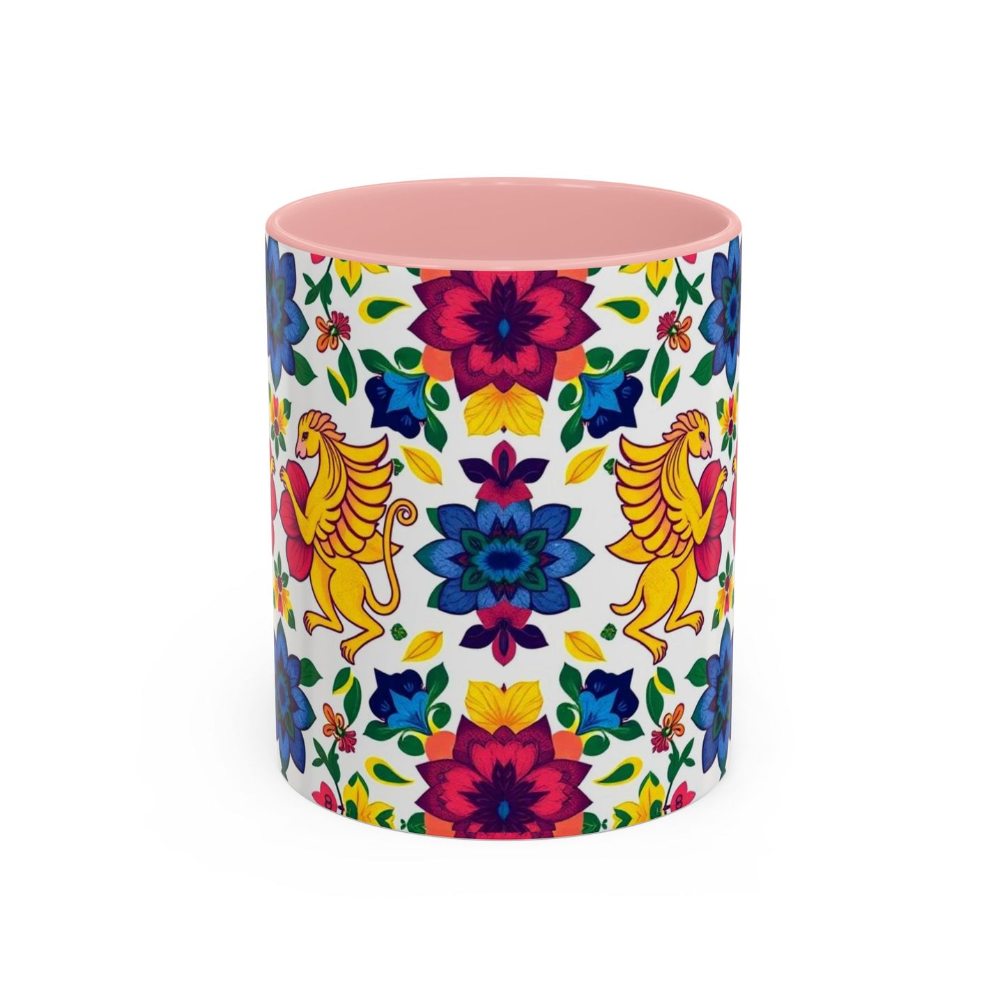 Accent Coffee Mug, Gemini, Zodiac, Flower Pattern, (11, 15oz)