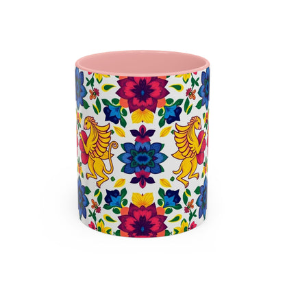 Accent Coffee Mug, Gemini, Zodiac, Flower Pattern, (11, 15oz)