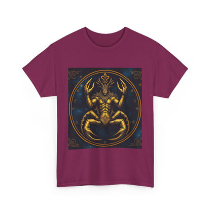 Unisex Heavy Cotton T-Shirt, Scorpion King, Cancer Zodiac Design