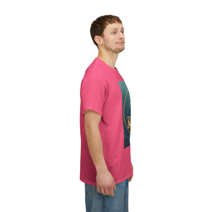 Unisex Heavy Cotton T-Shirt, Aquarius God 3v, Zodiac Design
