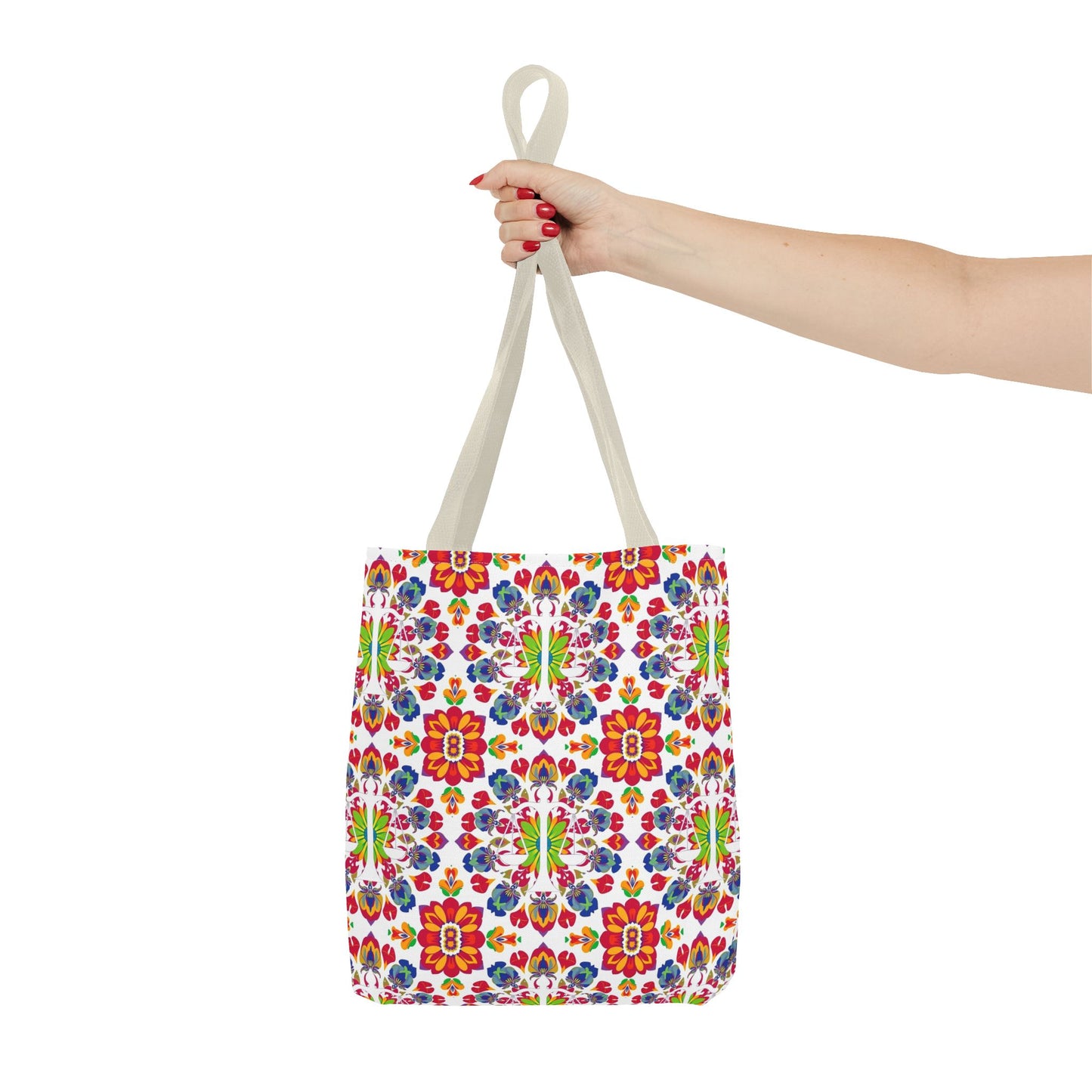 Tote Bag, (AOP), Libra, Zodiac v5, Flower Pattern