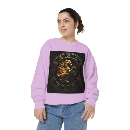 Garment-Dyed Sweatshirt, Unisex, Space Animal Design v1, Virgo