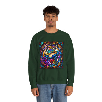 Unisex Heavy Blend™ Crewneck Sweatshirt, Glass, Cancer Zodiac Design