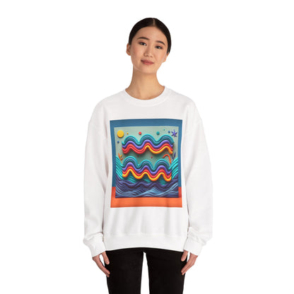 Unisex Heavy Blend™ Crewneck Sweatshirt, Water Painting, Aquarius Zodiac Design