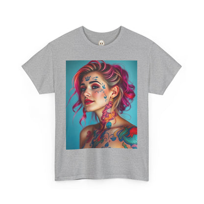 Unisex Heavy Cotton T-Shirt, Pisces, Zodiac v3, Sexy Art
