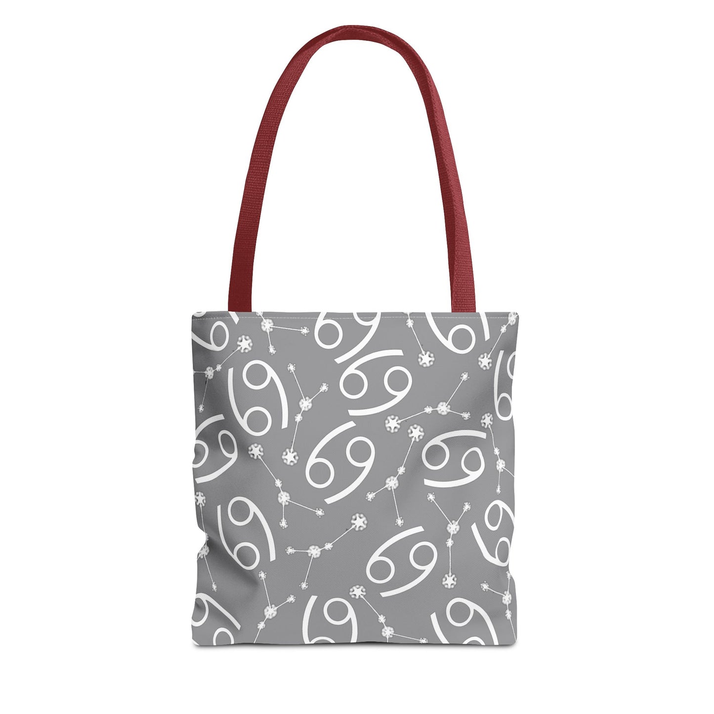 Tote Bag, Cancer Zodiac Sign, AOP, (Grey, White)
